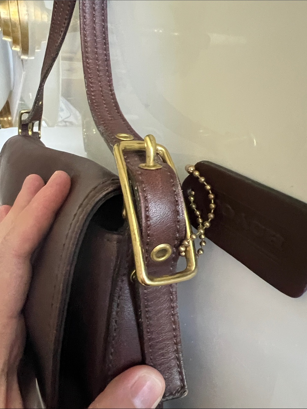 Vintage Coach Brown Leather Flap Crossbody Bag Monterey Flap - Picture 5 of 11